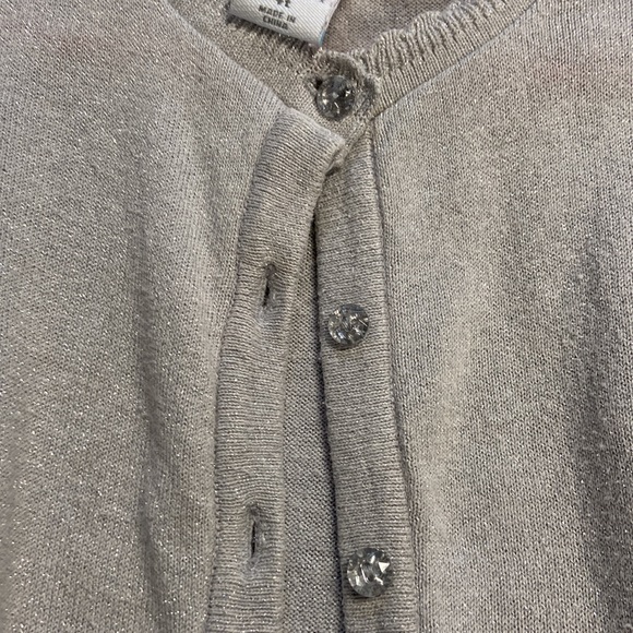 🔴Free if bundled Healthtex 4T Girls button up cardigan ❤️ gray & silver sparkle - Picture 2 of 15